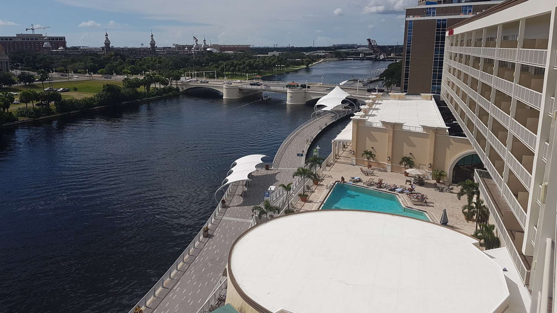 The view from our room at the Sheraton Tampa Riverwalk Hotel