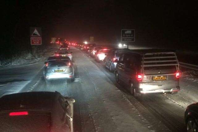 Snow caused problems on Detling Hill. Picture: James Monk