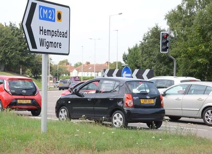 The incident happened near Bowaters Roundabout on the A2, Gillingham