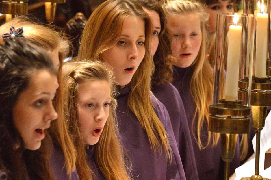 Singers from the first Canterbury Cathedral girls' choir