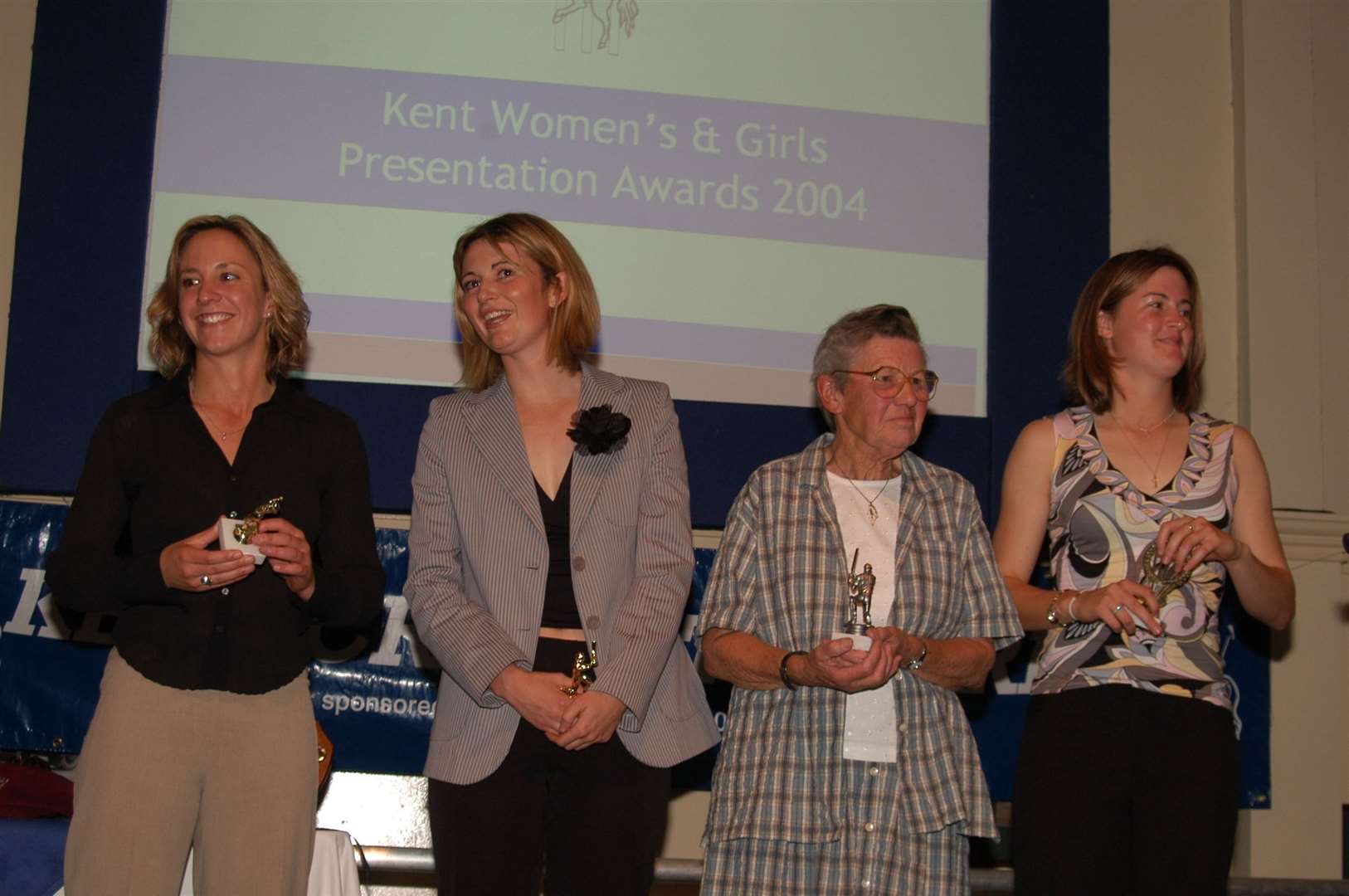 Cecilia Robinson, second from the right, pictured alongside Clare Connor, Charlotte Edwards and Lydia Greenway at a Kent Women's awards dinner in 2004. Picture: Bipin Patel