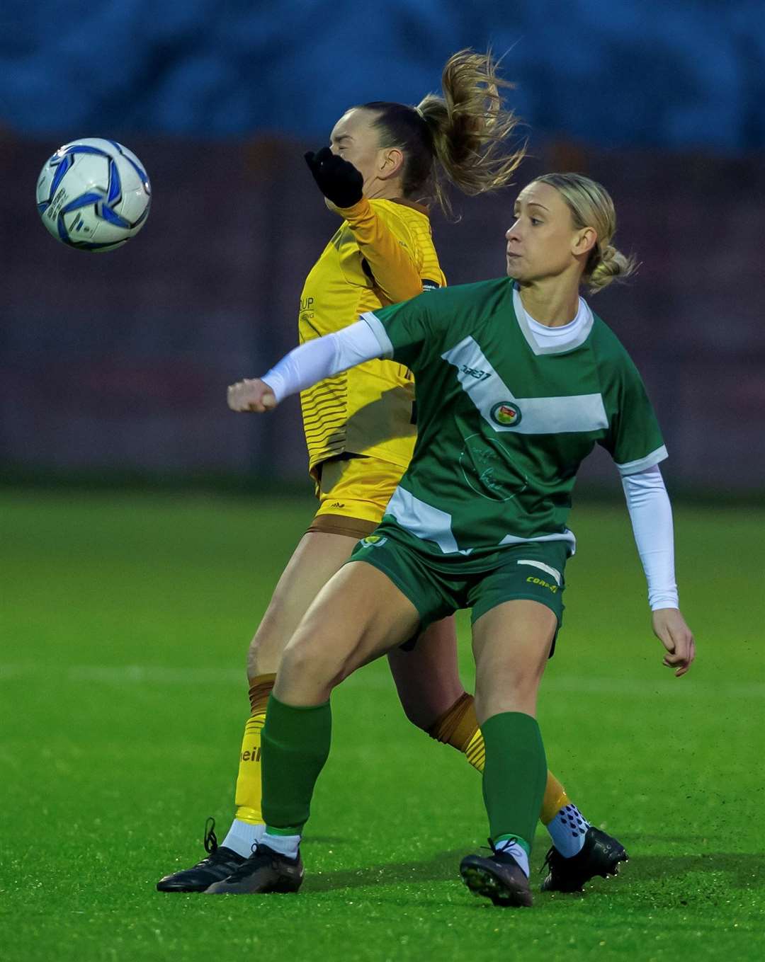 Action from Ashford United Ladies’ 4-1 win over Sutton United on Sunday. Picture: Ian Scammell