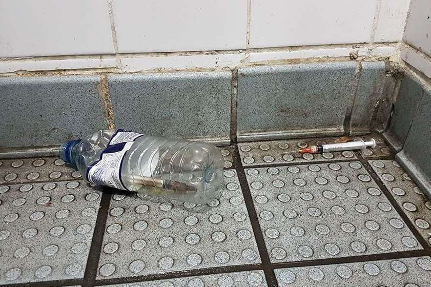 Heroin needles left in the Canterbury Lane toilets
