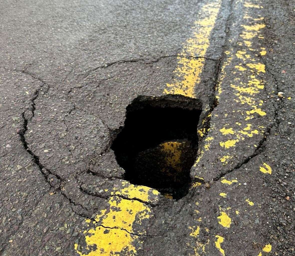 A sinkhole has appeared in Boughton under Blean. Picture: Mark Steadman