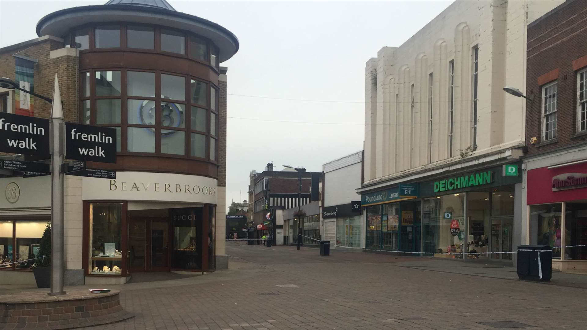 Part of Maidstone town centre had been cordoned off