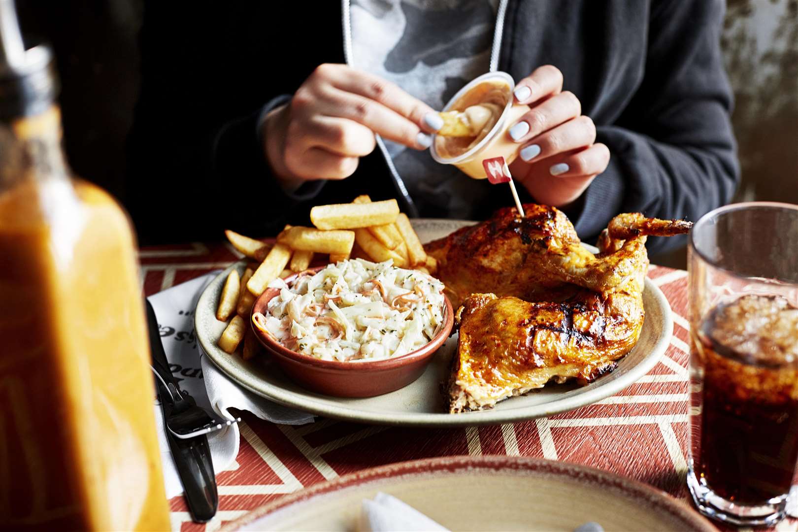 Diners can enjoy chicken dishes when construction has been finished