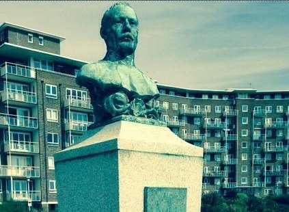 The Captain Webb statue 140 years after he achieved the record of being the first person to swim the Channel. Picture: Dover District Council