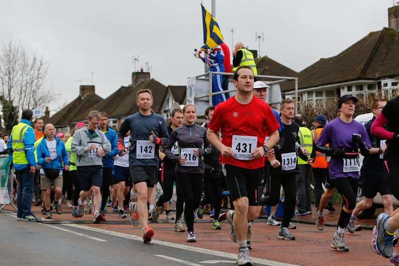 Runners at the start of the Tunbridge Wells half-marathon. Picture: Matthew Walker