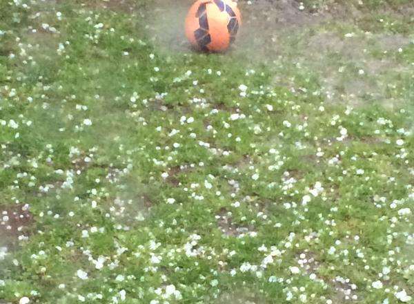 Hailstones and lightning struck Kent today. Picture: Sarah Hudson