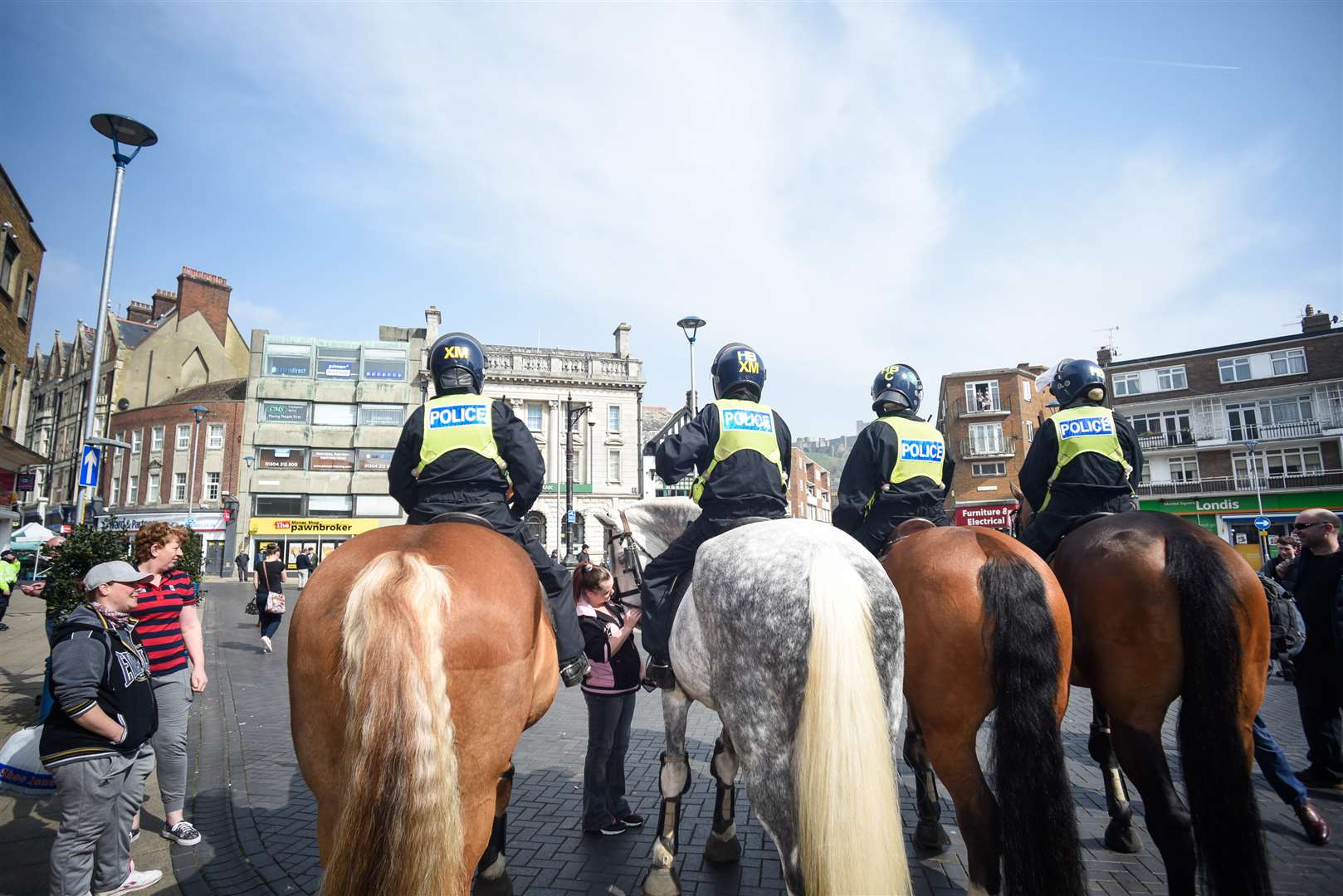 Police horses in Market Square