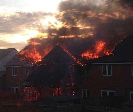The devastating fire in Cornfield Row in Deal Picture: Bliss Wilson