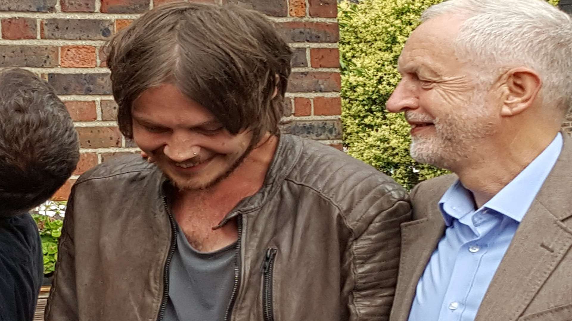 Sam Collins met Jeremy Corbyn at the portrait unveiling