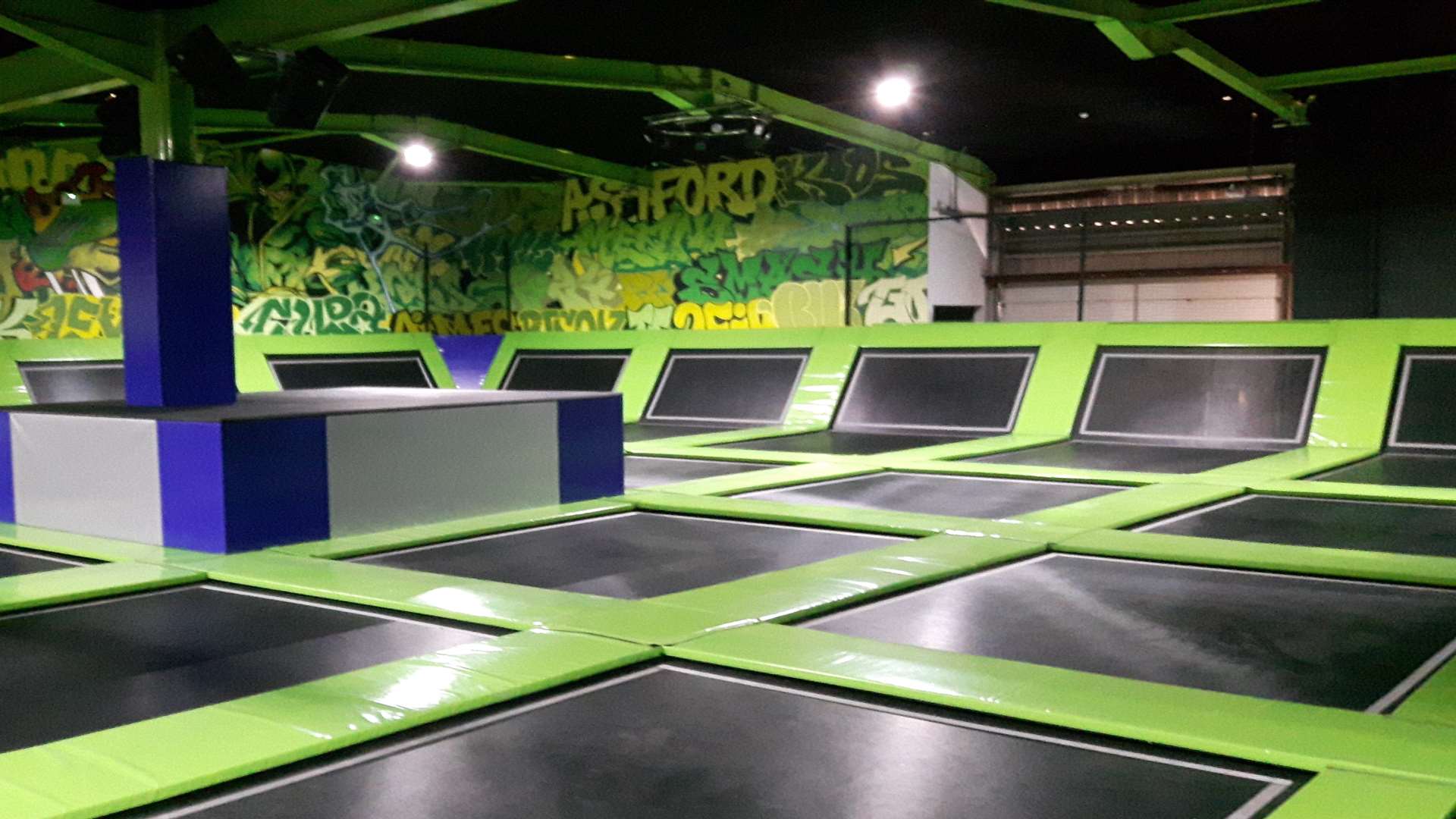 The connecting trampolines