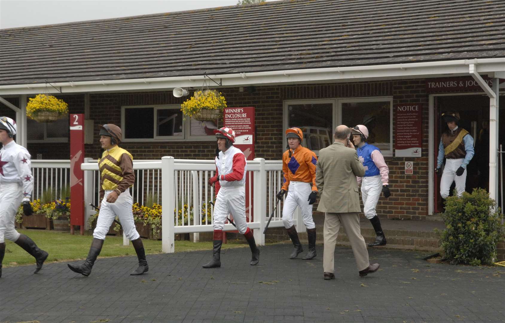 Riders for the first race - the Maiden Hunters Steeple Chase - in May 2008