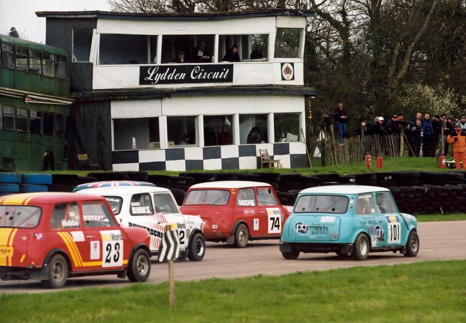 Minicross drivers - including Ashford's Terry Moore (74) - await the start at Lydden Hill in March 2002. Picture: Kerry Dunlop