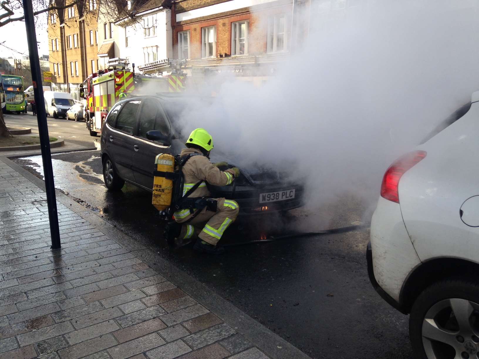 The car was well alight by the time firefighters arrived.