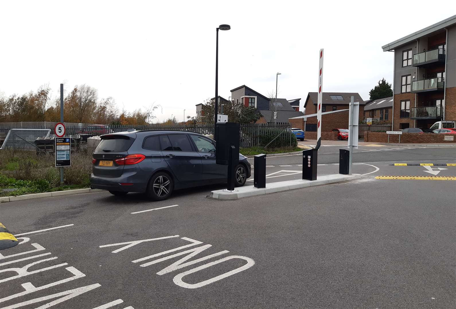 Barriers were installed at the Elwick Place car park in November