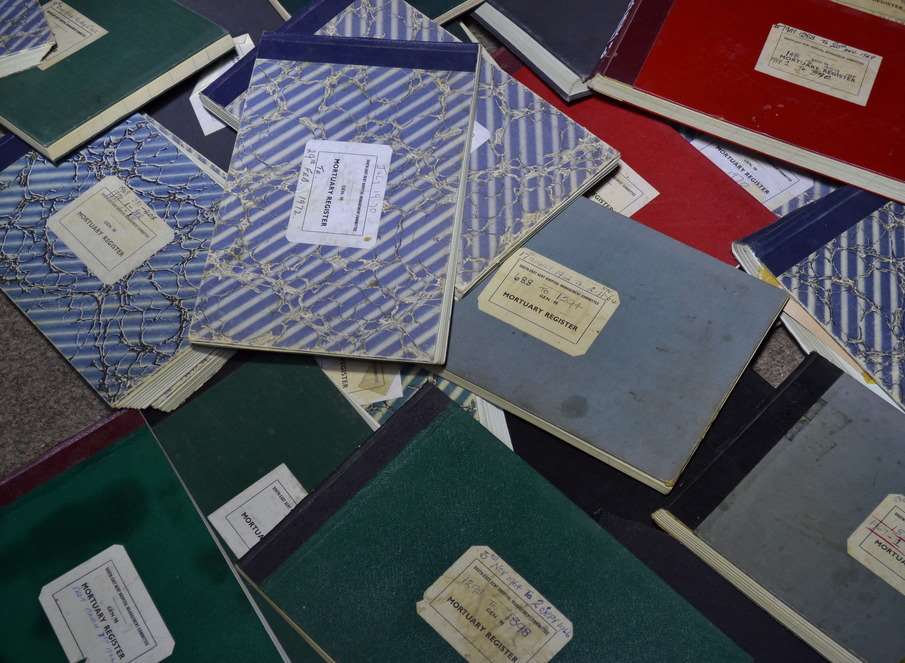 Dozens of books were found, containing confidential details of patients over the decades