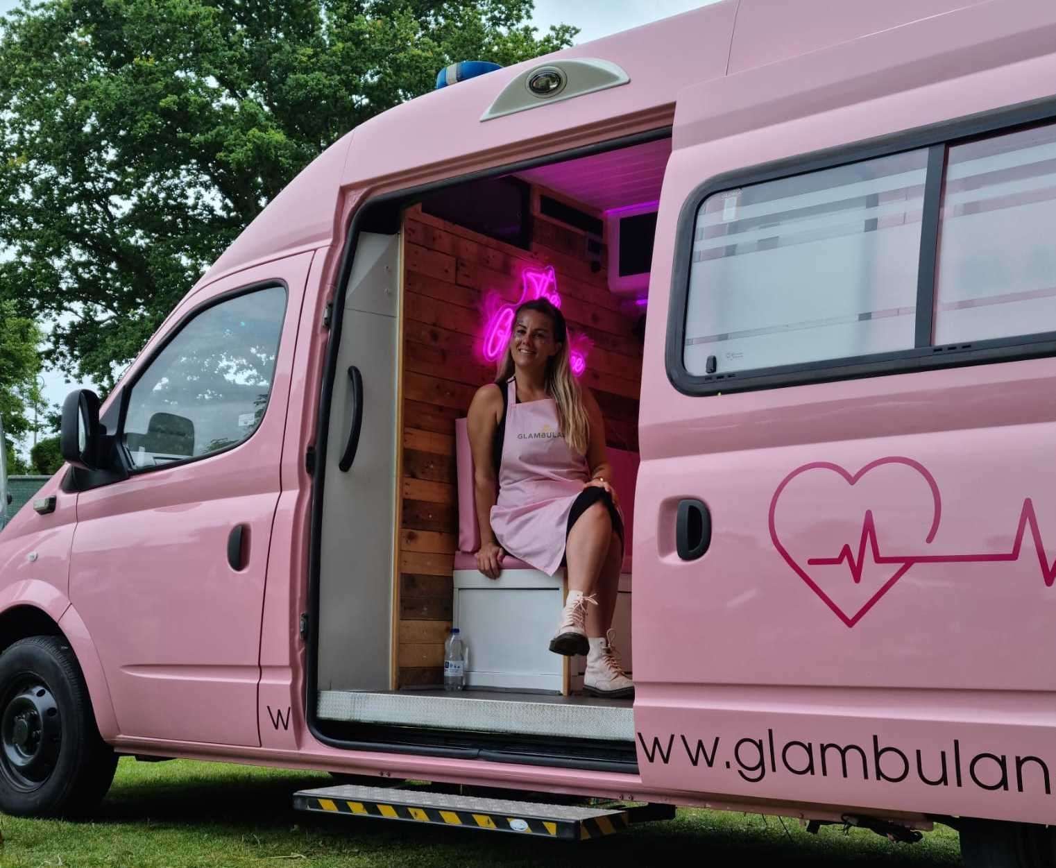 Kirsty Martin with her 'Glambulance'. Credit: Kirsty Martin