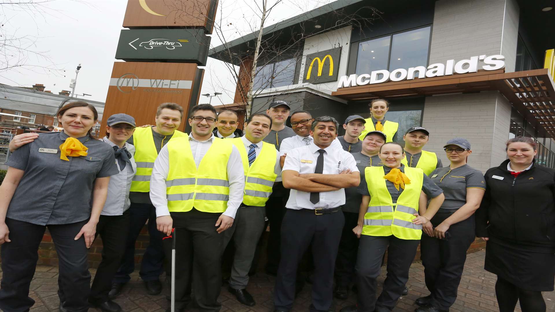 McDonald's staff who are going to be involved in a litter clean up event.