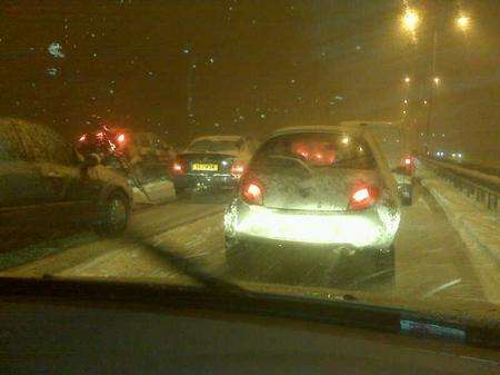 Drivers trapped on the A2 overnight, November 30, 2010