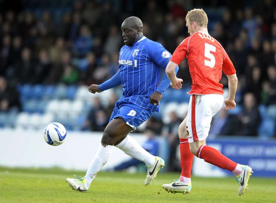 Adebayo Akinfenwa in action for Gillingham Picture: Barry Goodwin
