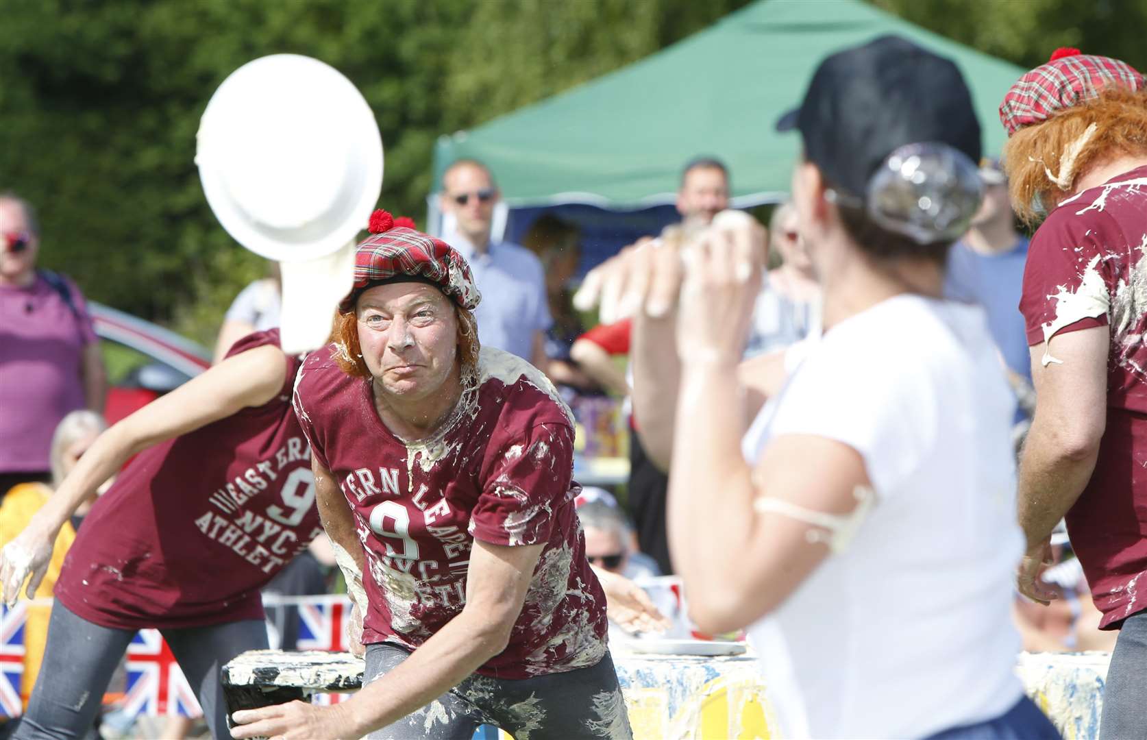 Pies get thrown at the World Custard Pie Championships Picture: Andy Jones