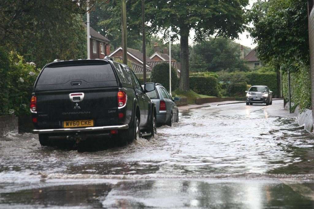Flooding in St George's Road in Sandwich in 2014 Picture: John Brewin