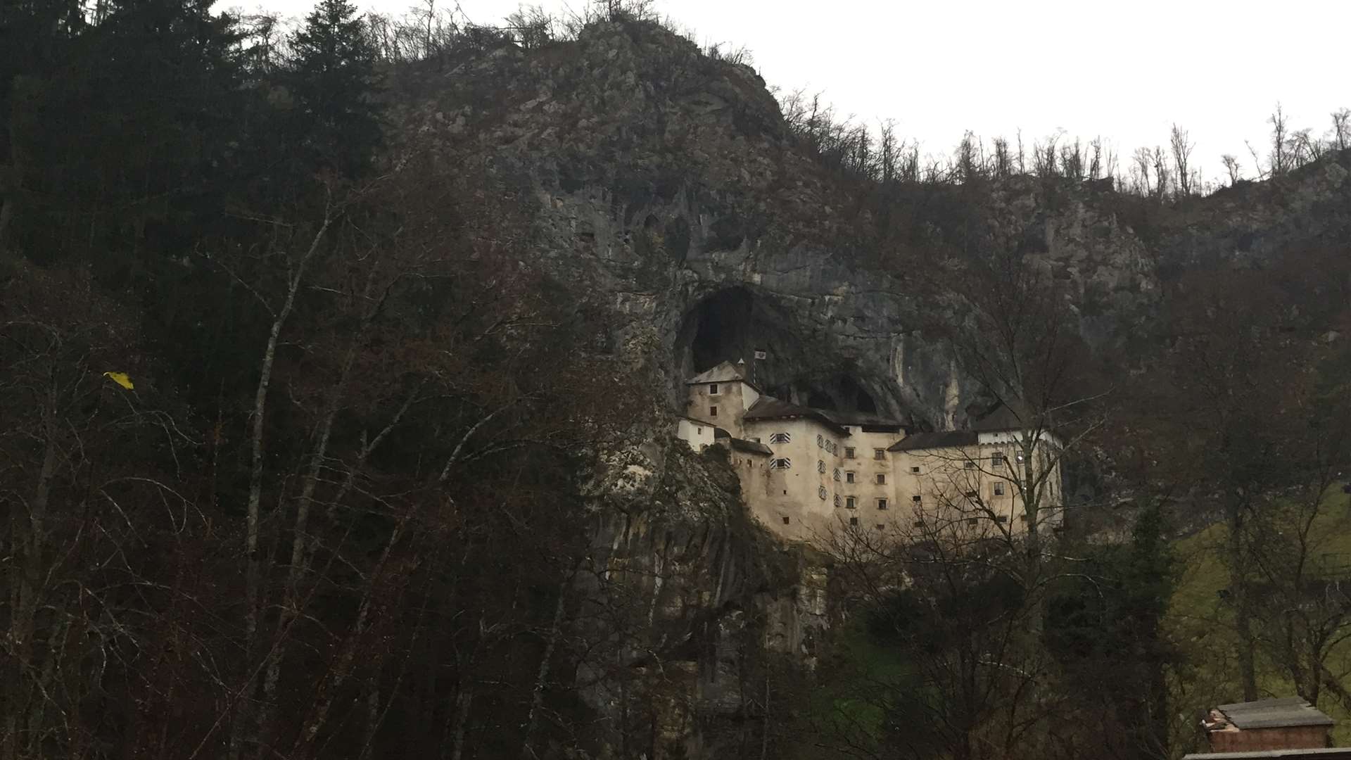The Predjama Castle, which sits in the middle of a 123 metre high cliff