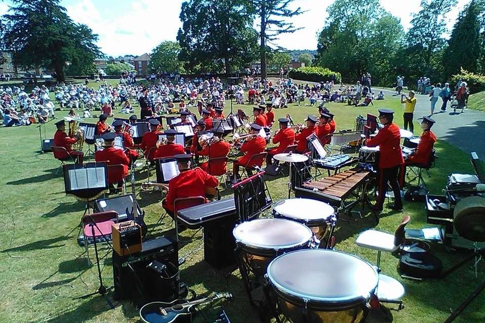 Tonbridge Castle was the backdrop for an afternoon concert with the Band of the Corps of Royal Engineers