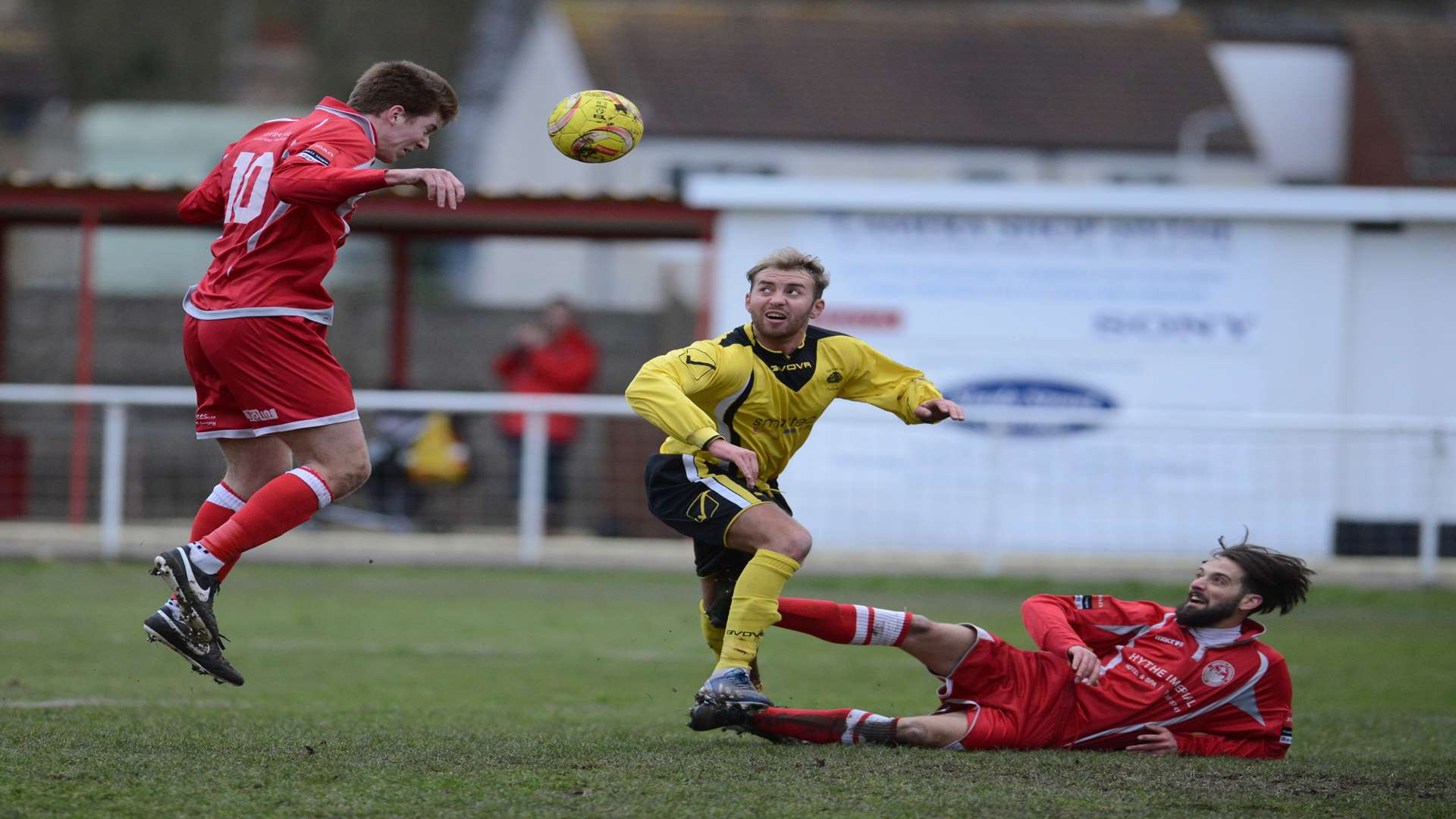 Action from Hythe's home game against South Park on February 7 Picture: Gary Browne