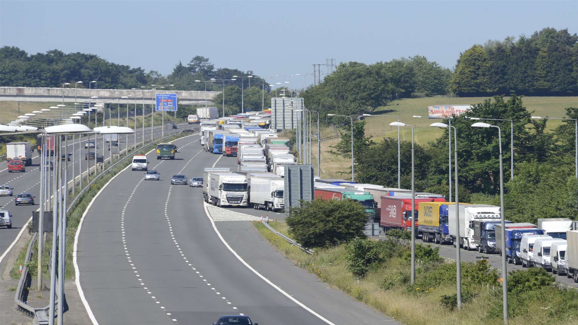 Folkestone M20 from the J11a Channel Tunnel slip road. File picture: Paul Amos