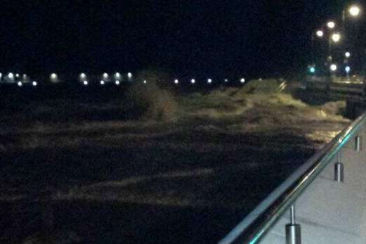 Rough seas at Margate in the early hours. Picture: Danielle Jones