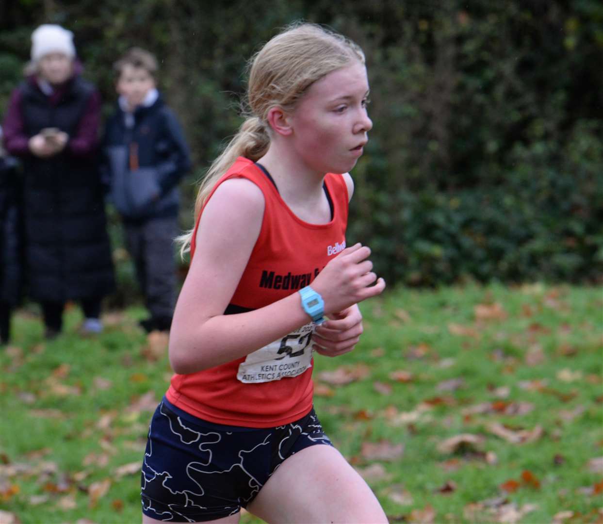 Rose Crossley of Medway & Maidstone takes third spot in the under-13 girls' race. Picture: Chris Davey (53364398)