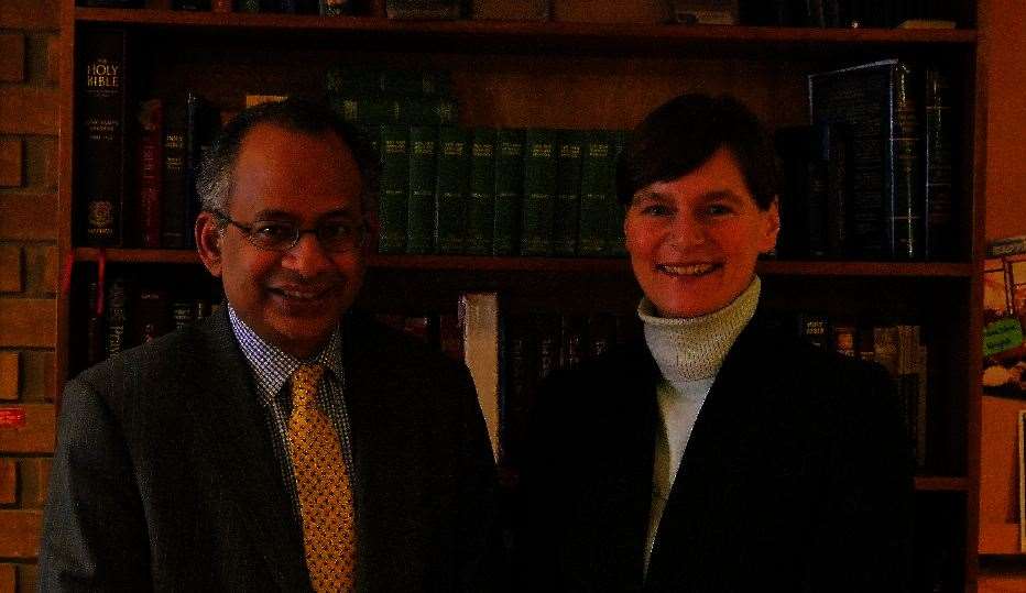 Professors Rama Thirunamachandran and Karen Cox, the vice-chancellors of Canterbury Christ Church and Kent (1234447)