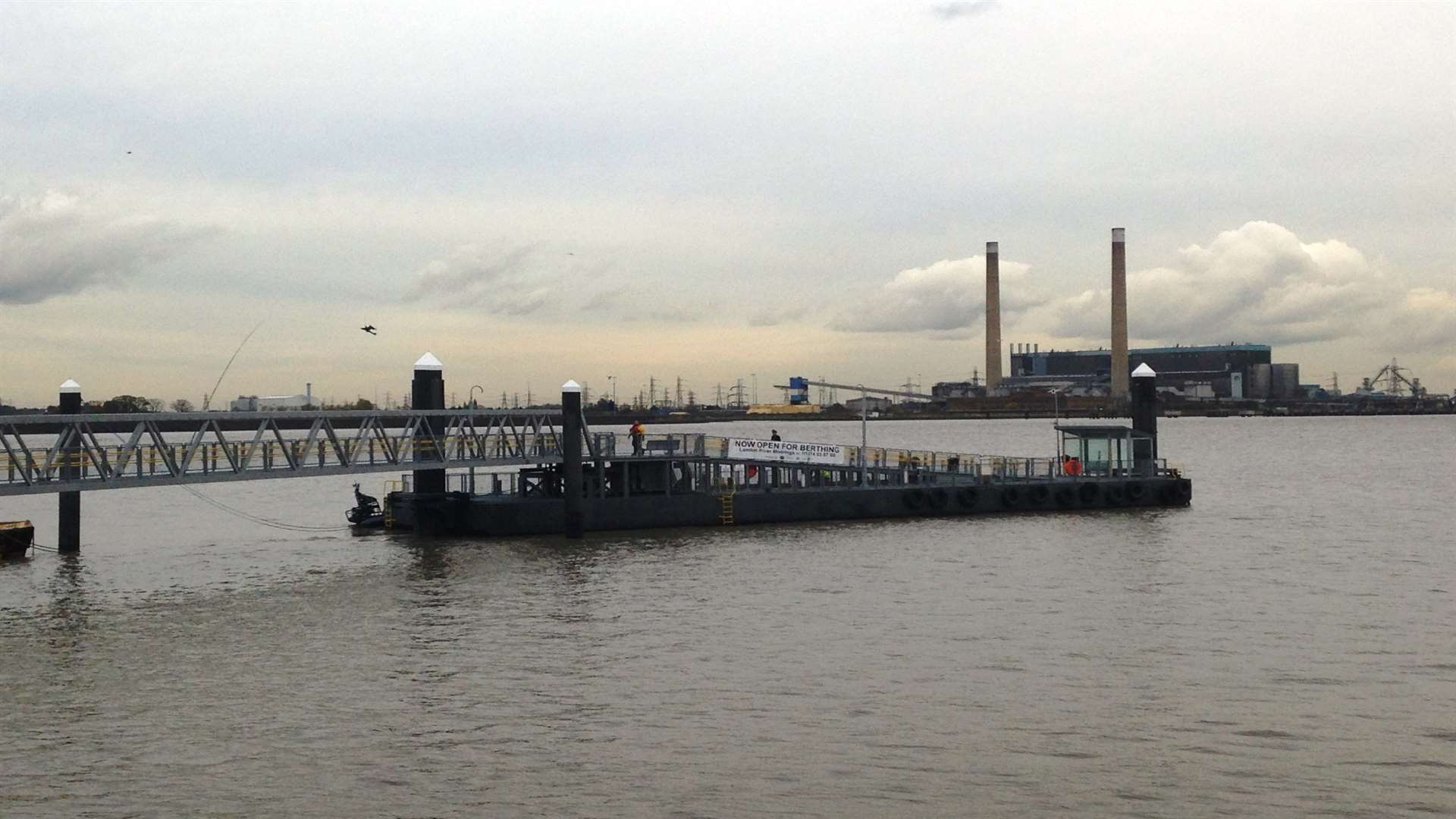 Emergency services were called to the pontoon at Gravesend