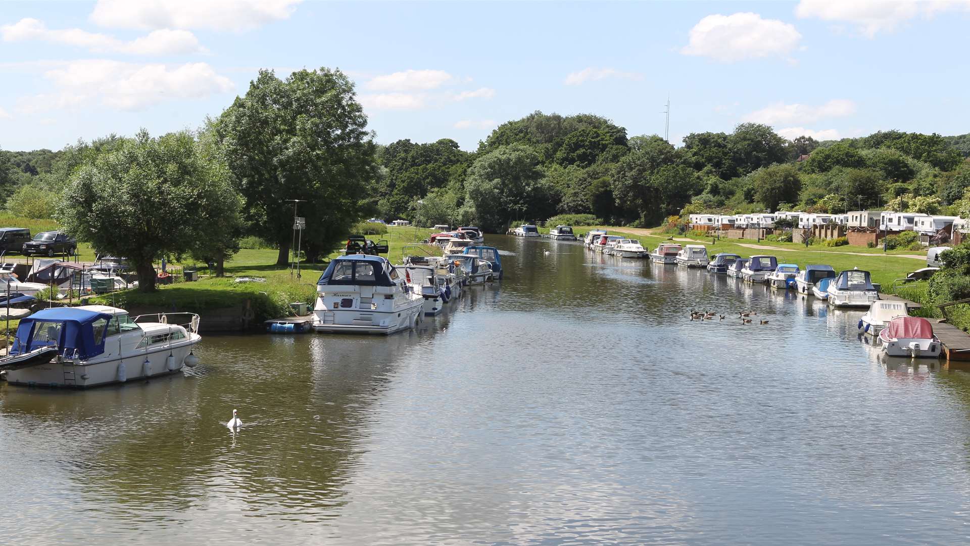 Firefighters were called to the Bow Bridge Marina in Wateringbury this afternoon