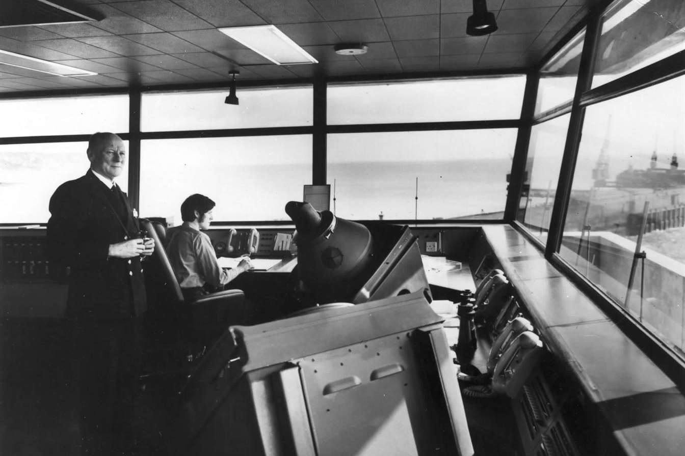The control room, equipped with the latest VHF radio, radar and telex equipment, was the 'nerve hub' of the service.