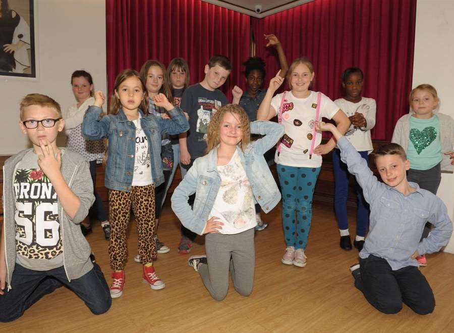 Woodville Halls, Gravesend. Kids taking part in a show.