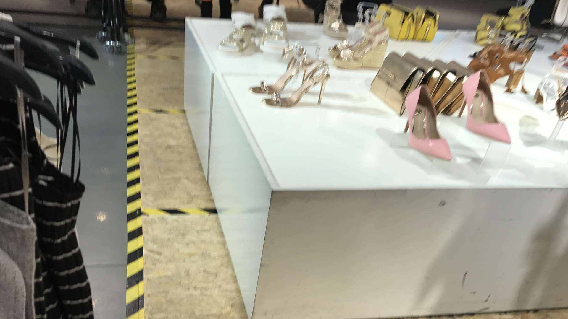 Shoppers had to run for cover from exploding floor tiles