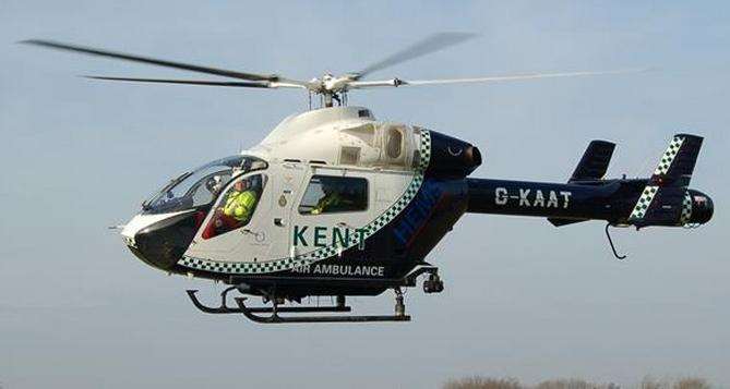 The air ambulance was called to the incident. Stock picture.