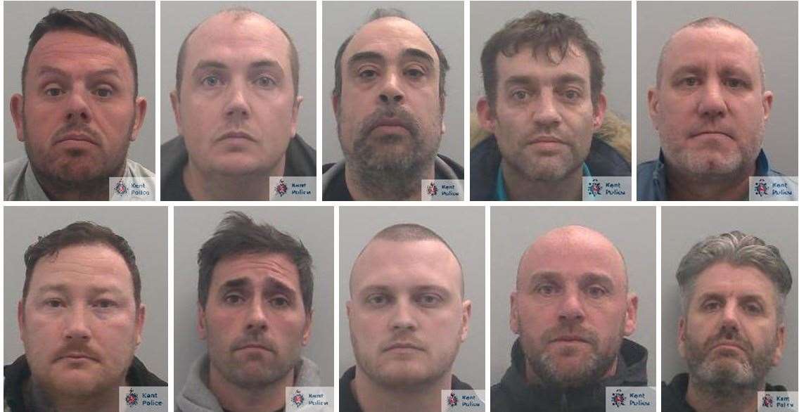 From left to right: Kevin Ratcliffe, Patrick Hallahan, James Savva, Carl Crabtree, David Squires, Michael Blewett, Damion Freeman, Jessie Cockle, Richard Shelton and Lewis Cosgrove. Picture: Kent Police