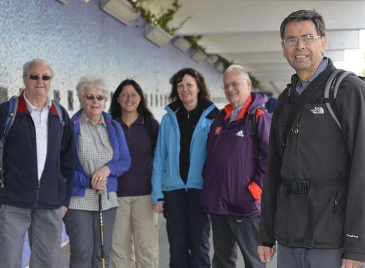 Geoff, right, with part of the group at last month's What's On walk