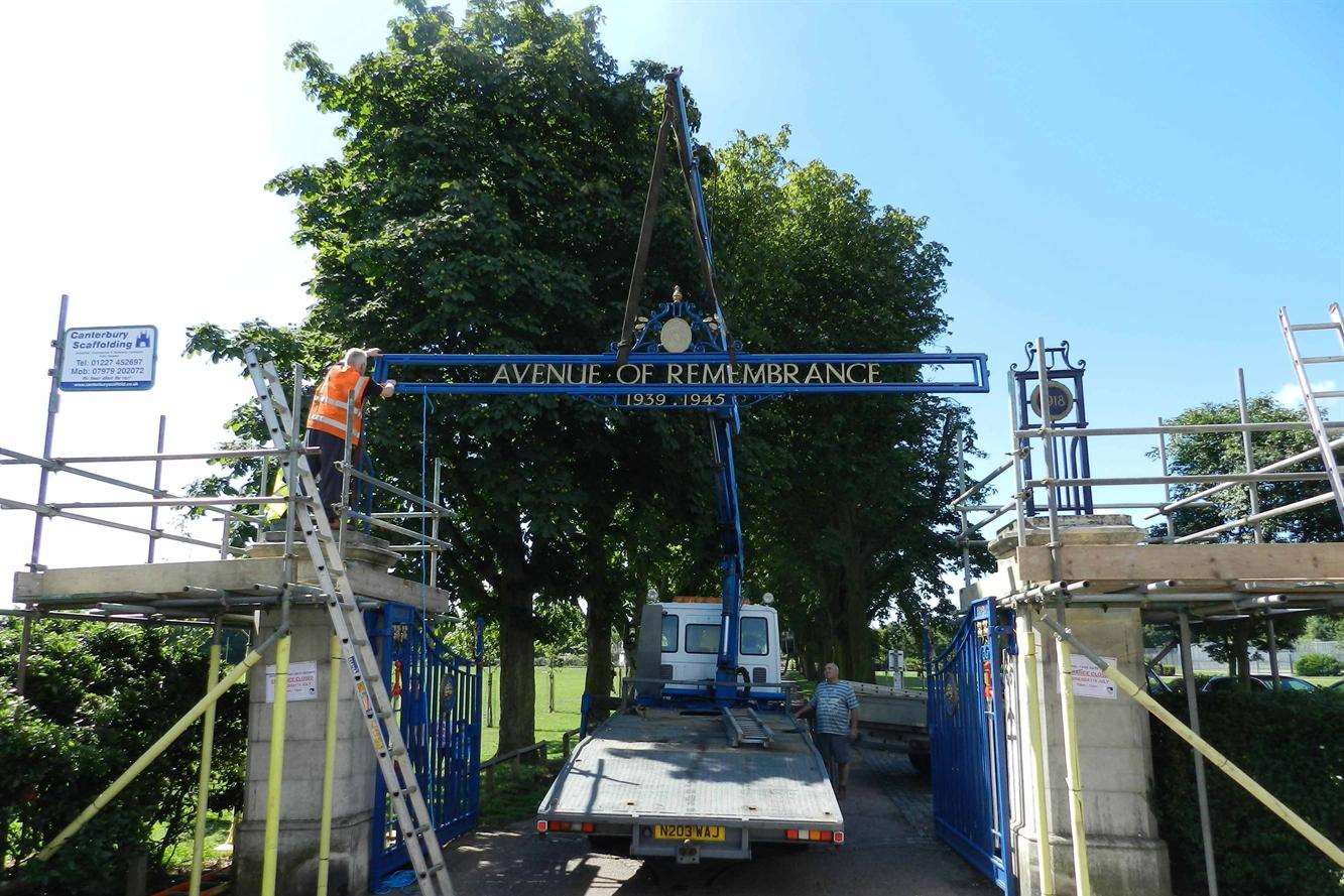 Workmen finished repairs to the arch earlier in July