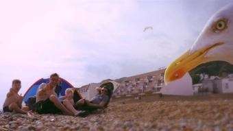 Seagull photobombs a family snap in Folkestone. Picture: Ross Povey