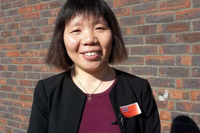 Professor Hual I Wang on her visit to the Oasis Academy