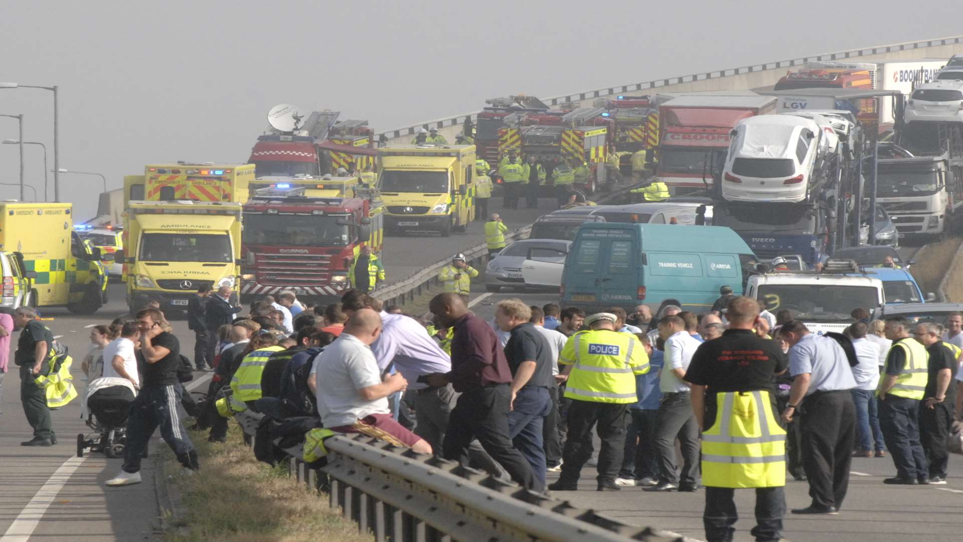 The scene at the crossing following the accident. Picture: Chris Davey