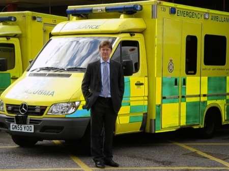 Tunbridge Wells MP Greg Clark (Con) outside the Kent and Sussex Hospital
