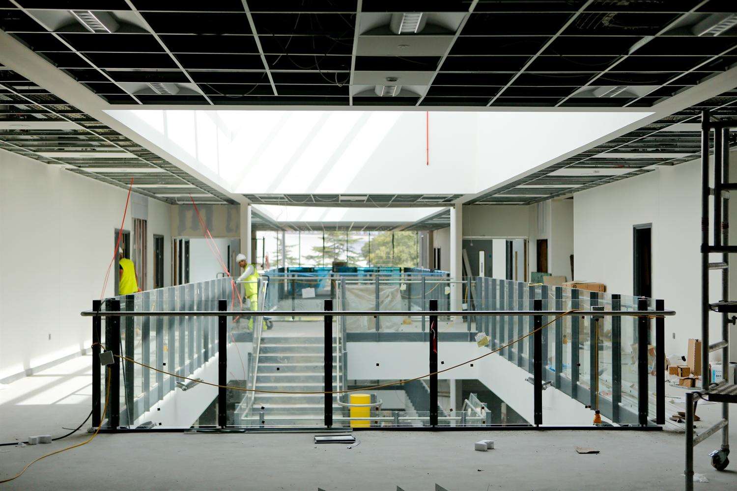 Building works in the corridors of Leigh UTC