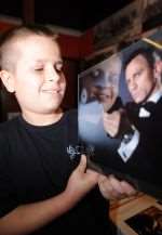 Bradlee Roberts, 11, from Herne Bay with his favourite James Bond, Daniel Craig
